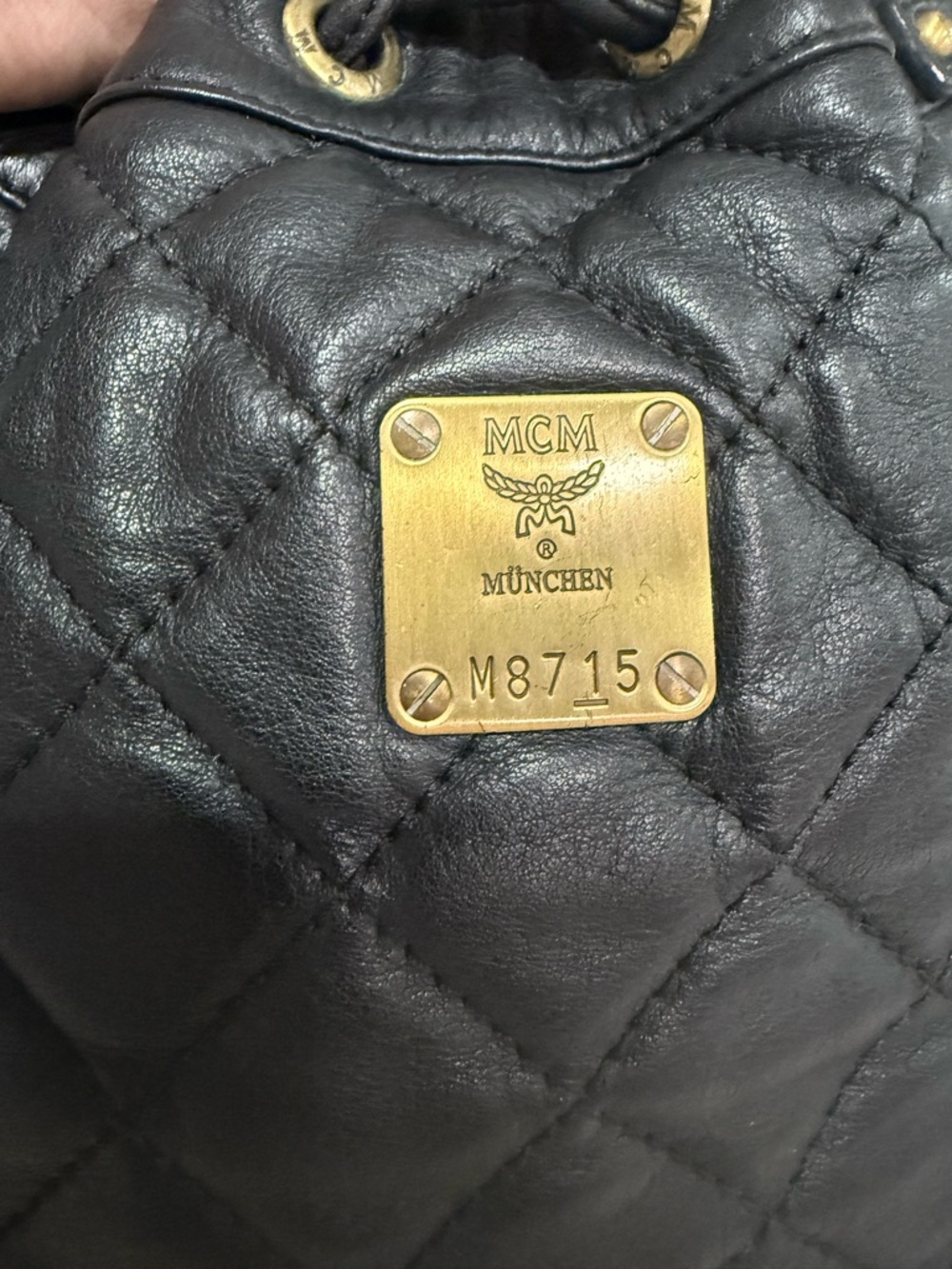 MCM Vintage black Quilted Leather Drawstring Bucket Bag - Authentic w/ COA - Picture 3 of 16